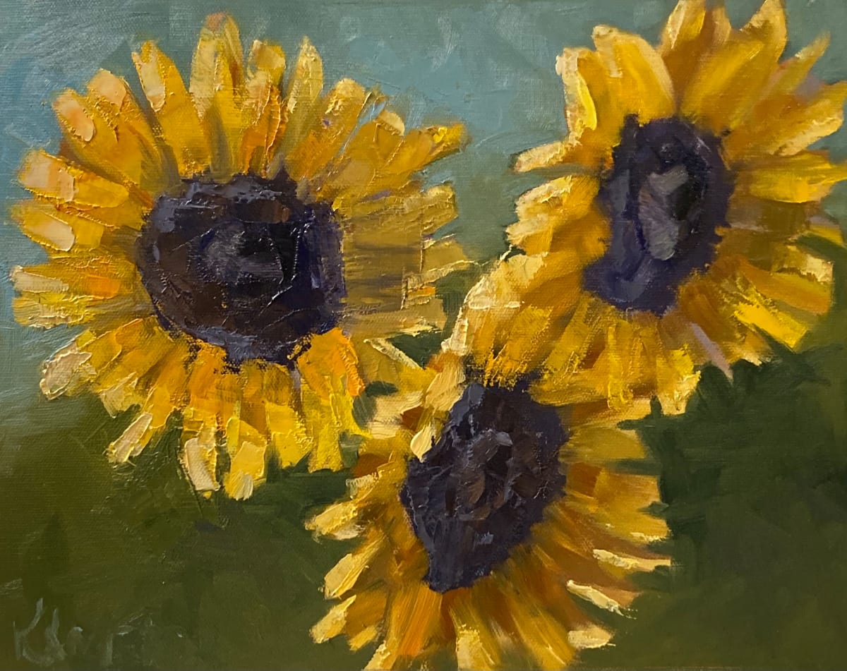 Sunflower Trio  Image: Sunflowers painted at the Festival in the Park