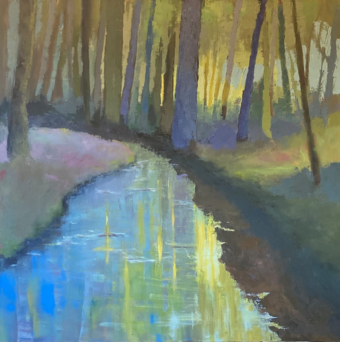Reflected in the Riverbend by Mary Kamerer Impressionist Painting 