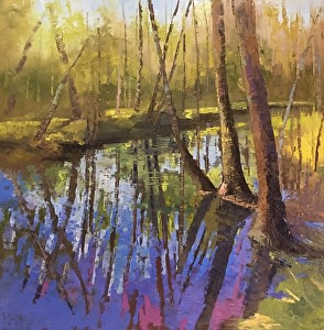 Along the Greenway by Mary Kamerer Impressionist Painting 