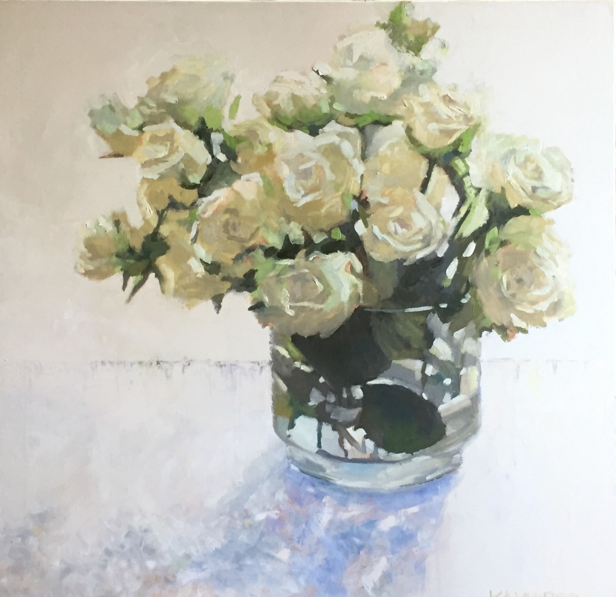 My Best Friends are Roses by Mary Kamerer Impressionist Painting 