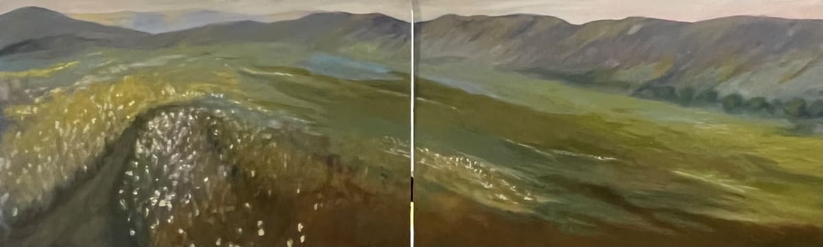 Long Range Views by Mary Kamerer Impressionist Painting  Image: Bring that view home with you! Two canvasses capture the long-range views from Max Patch, North Carolina. It is such a tremendous mountainscape that one can see Tennessee from the top. 
