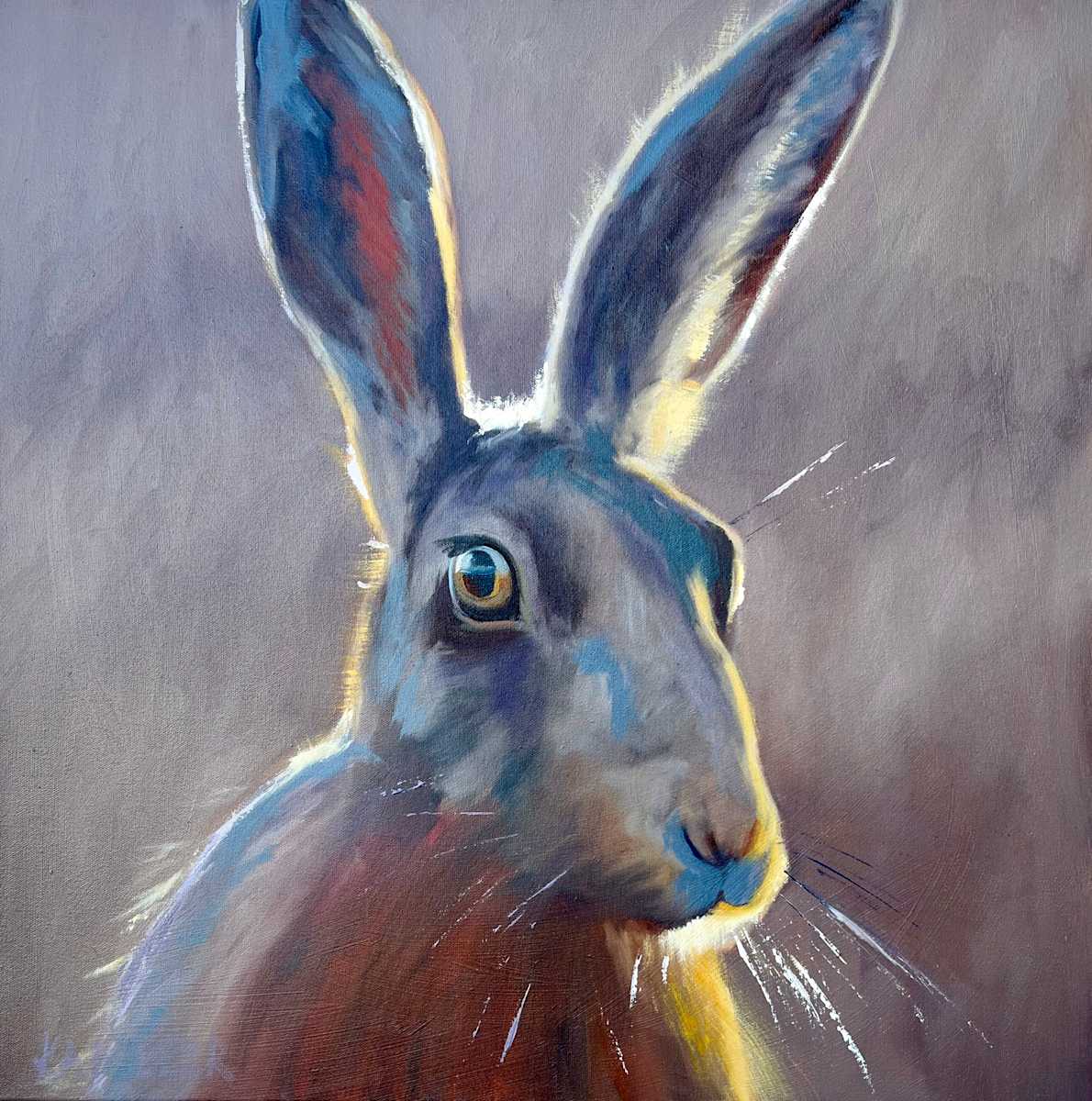 Tonal Rabbit by Mary Kamerer Impressionist Painting 