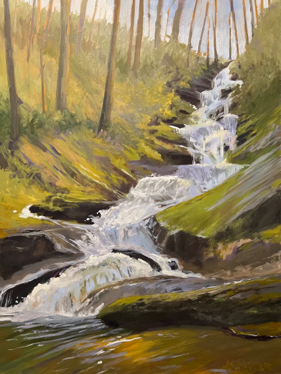 Roaring Fork Falls by Mary Kamerer Impressionist Painting 