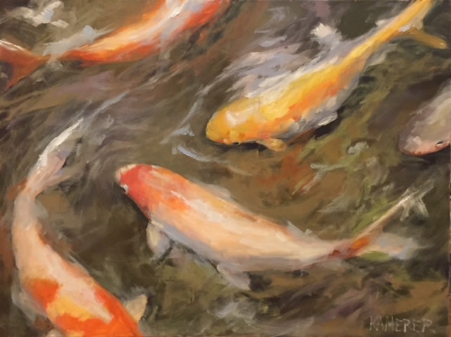 The Koi by Mary Kamerer Impressionist Painting 