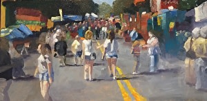 Trade Street Comes Alive!  The Matthews, NC Alive Festival by Mary Kamerer Impressionist Painting 