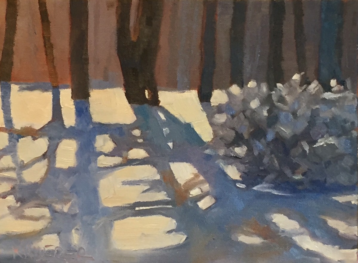 Winter Shadows 5 by Mary Kamerer Impressionist Painting 