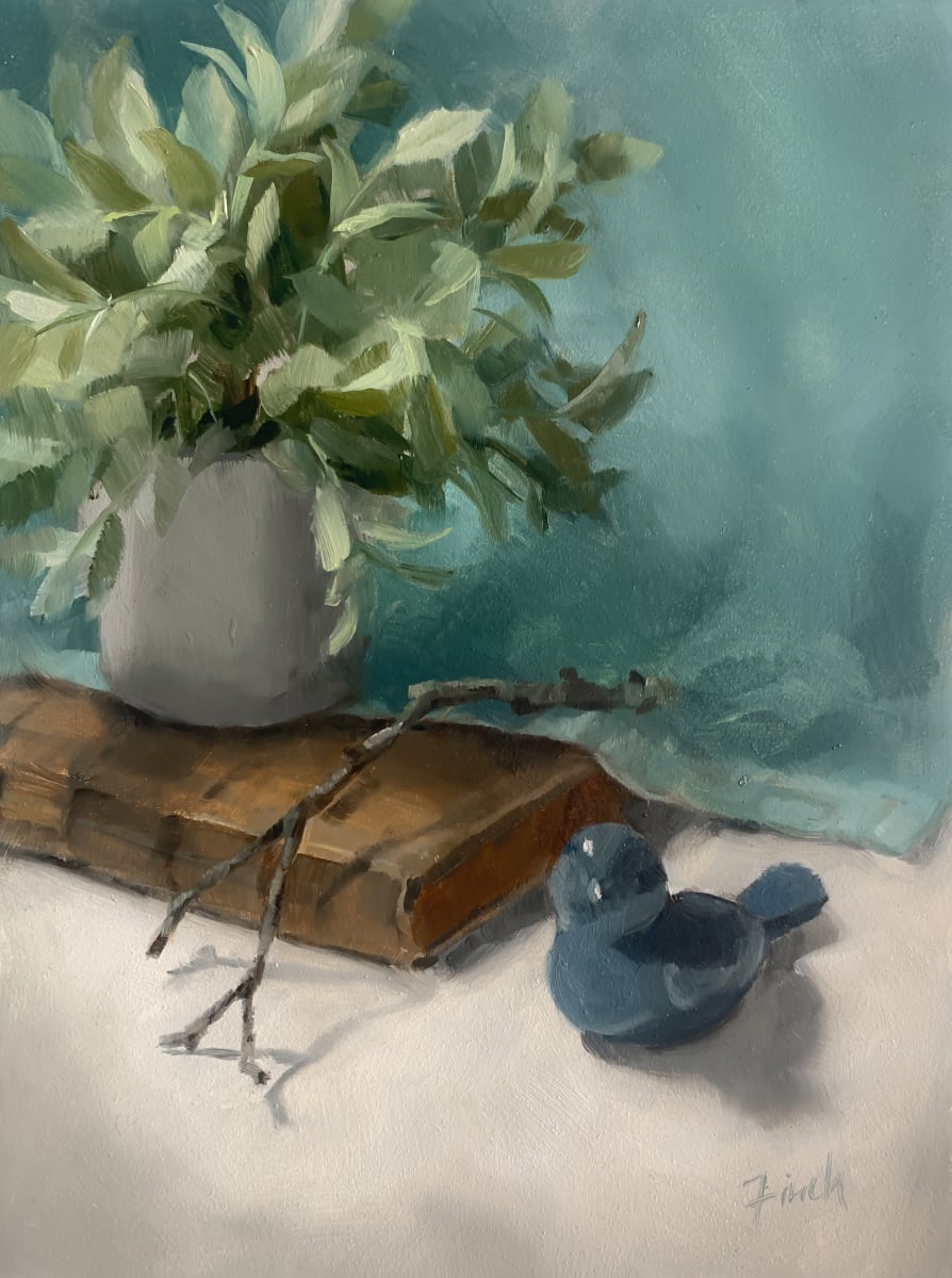 The Little Birdy by Rebecca Finch  Image: This painting is available through auction at this link: https://www.dailypaintworks.com/buy/auction/1471041