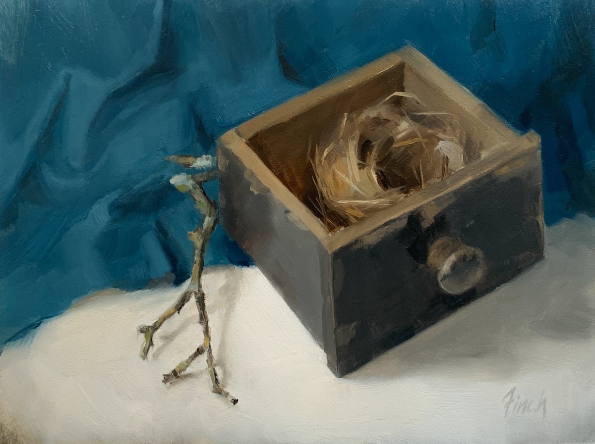 Little Black Drawer by Rebecca Finch  Image: This sweet painting is available for auction at: https://www.dailypaintworks.com/buy/auction/1472043
