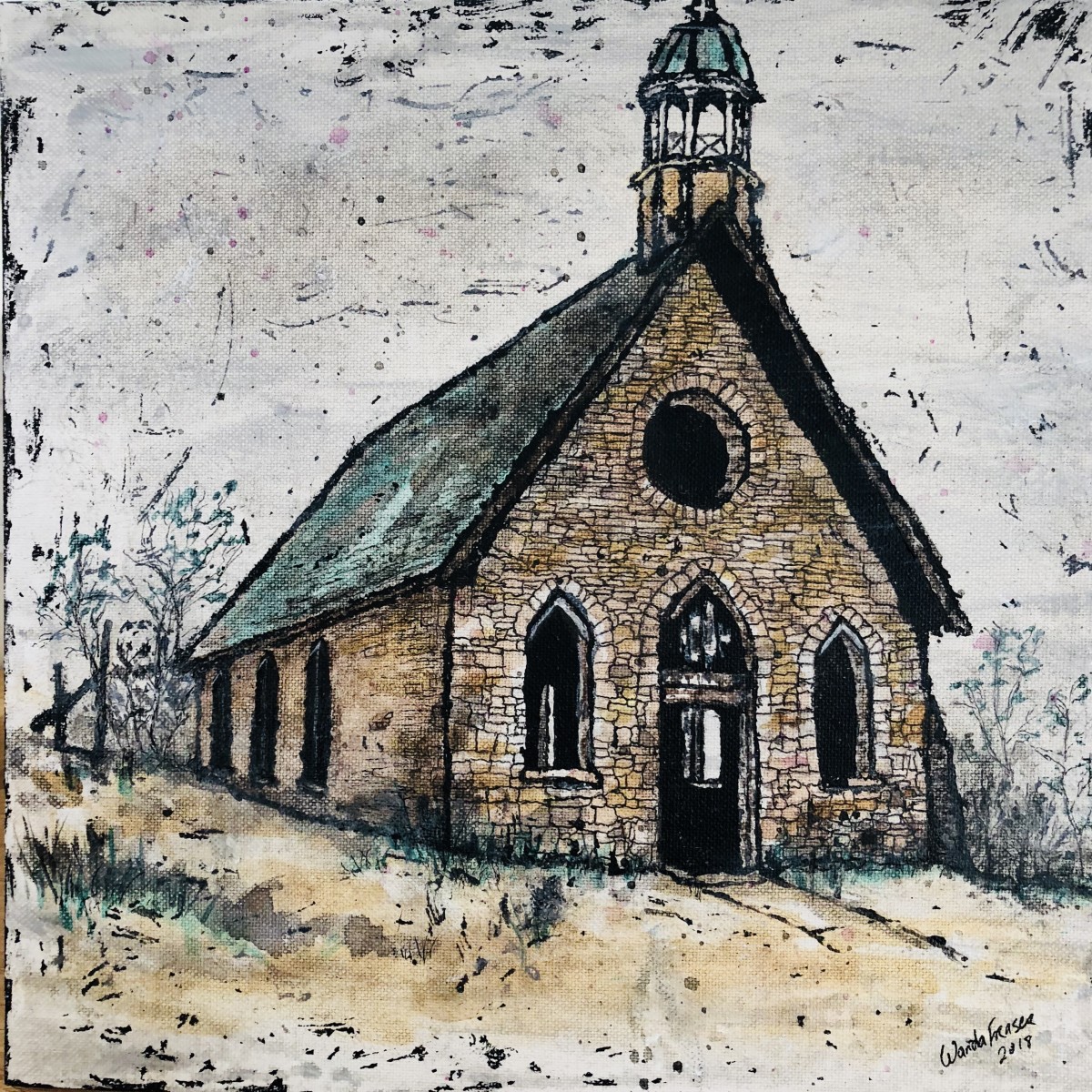 Stone Butter Church - SOLD by Wanda Fraser 