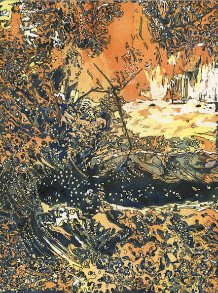 SOLD - Tree by a pond by Wanda Fraser, Image 1.