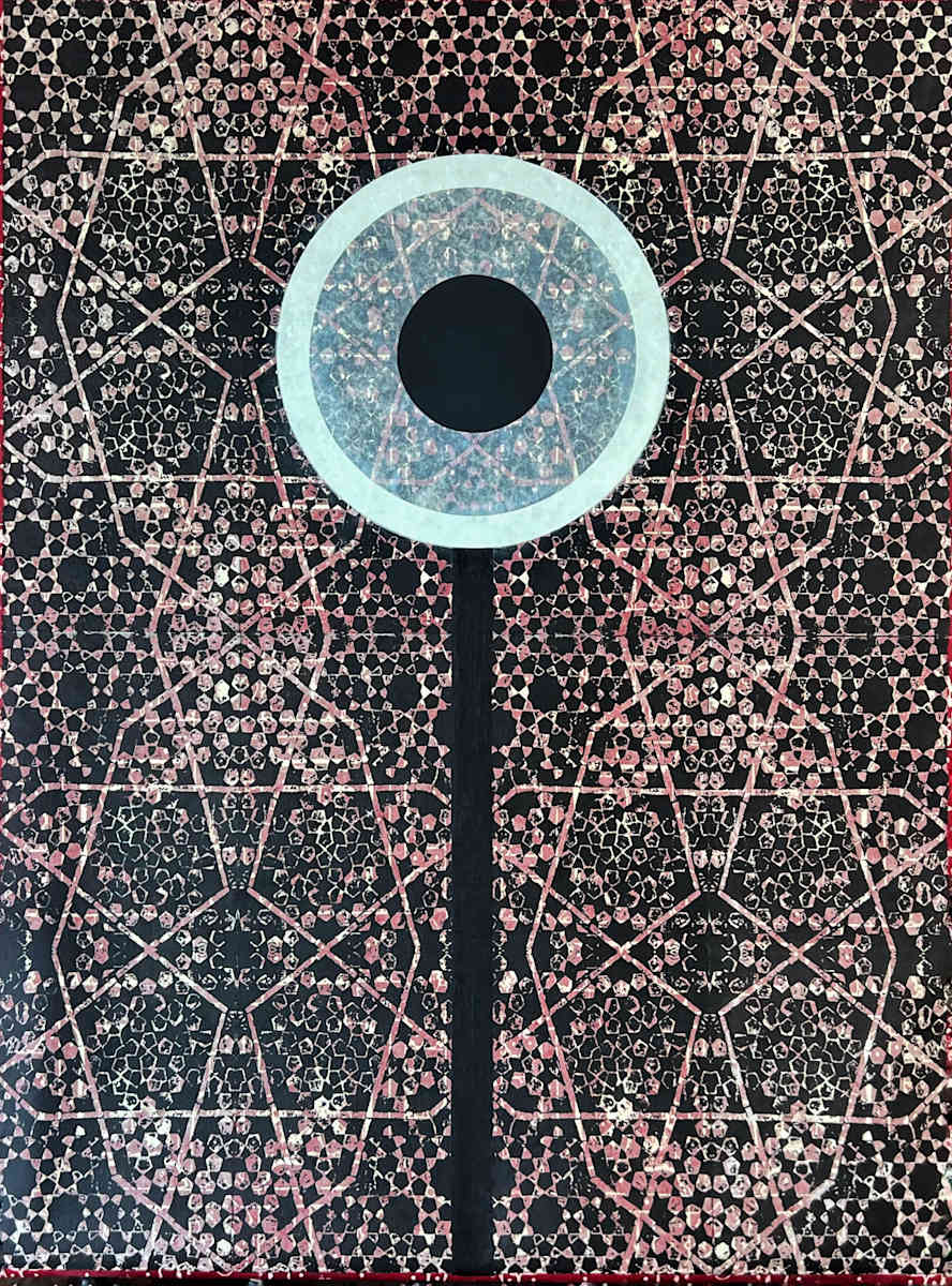 Threshold  (Palimpsest Series) by John McCaskill  Image: Threshold draws from Islamic architectural pattern and layered surface to suggest a point of transition, a place between movement and arrival, where land, sea, and structure meet.