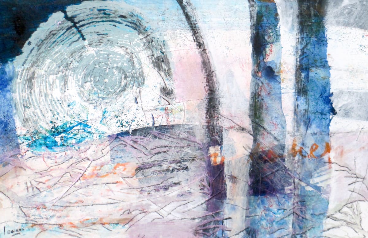 Abstracted Trees by Lolly Owens  Image: This work is a reminder to slow down and tune into nature. Tree are living against incredible odds and so can you.