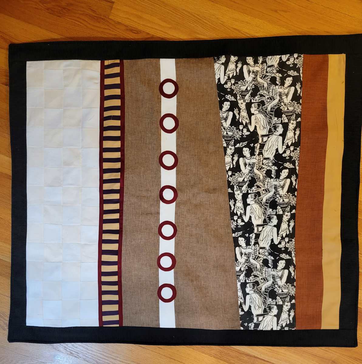 Fabric Collage Improv Hugs by Jude Barton, Image 1.