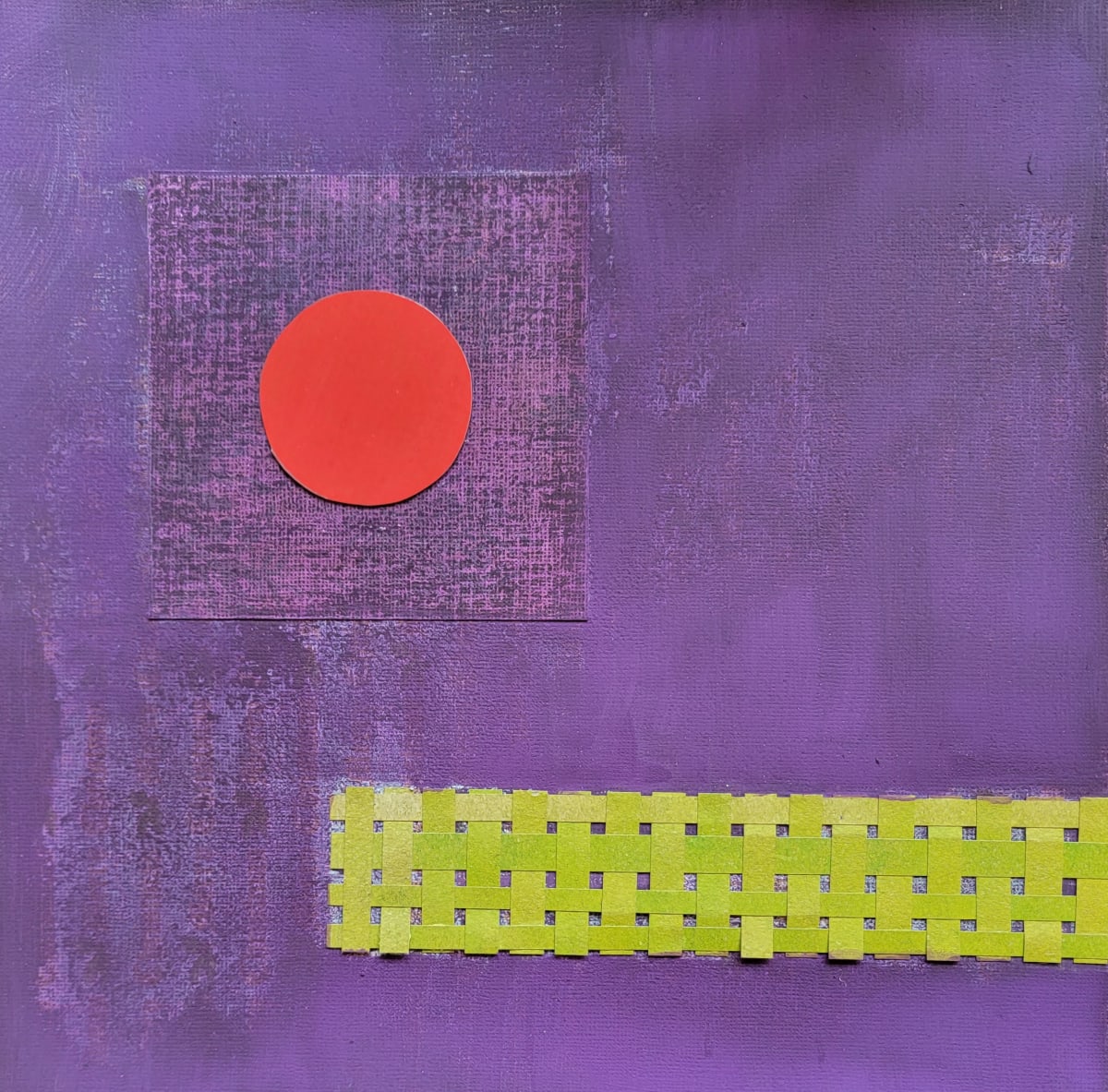 Purple with Horizontal Green Grid by Jude Barton 