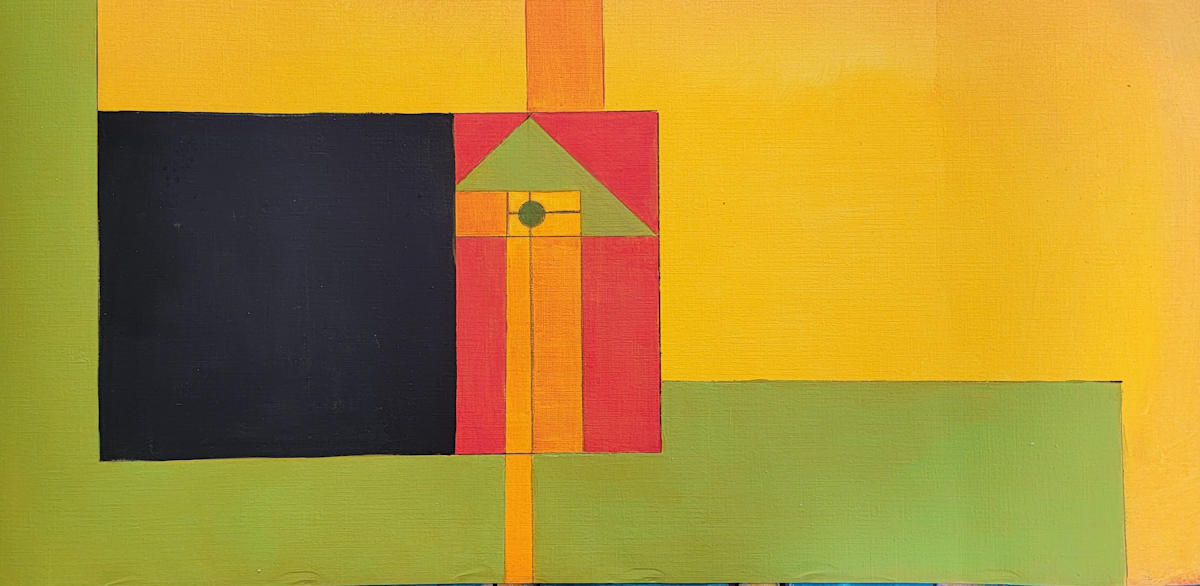 Red House with a Green Roof by Jude Barton 
