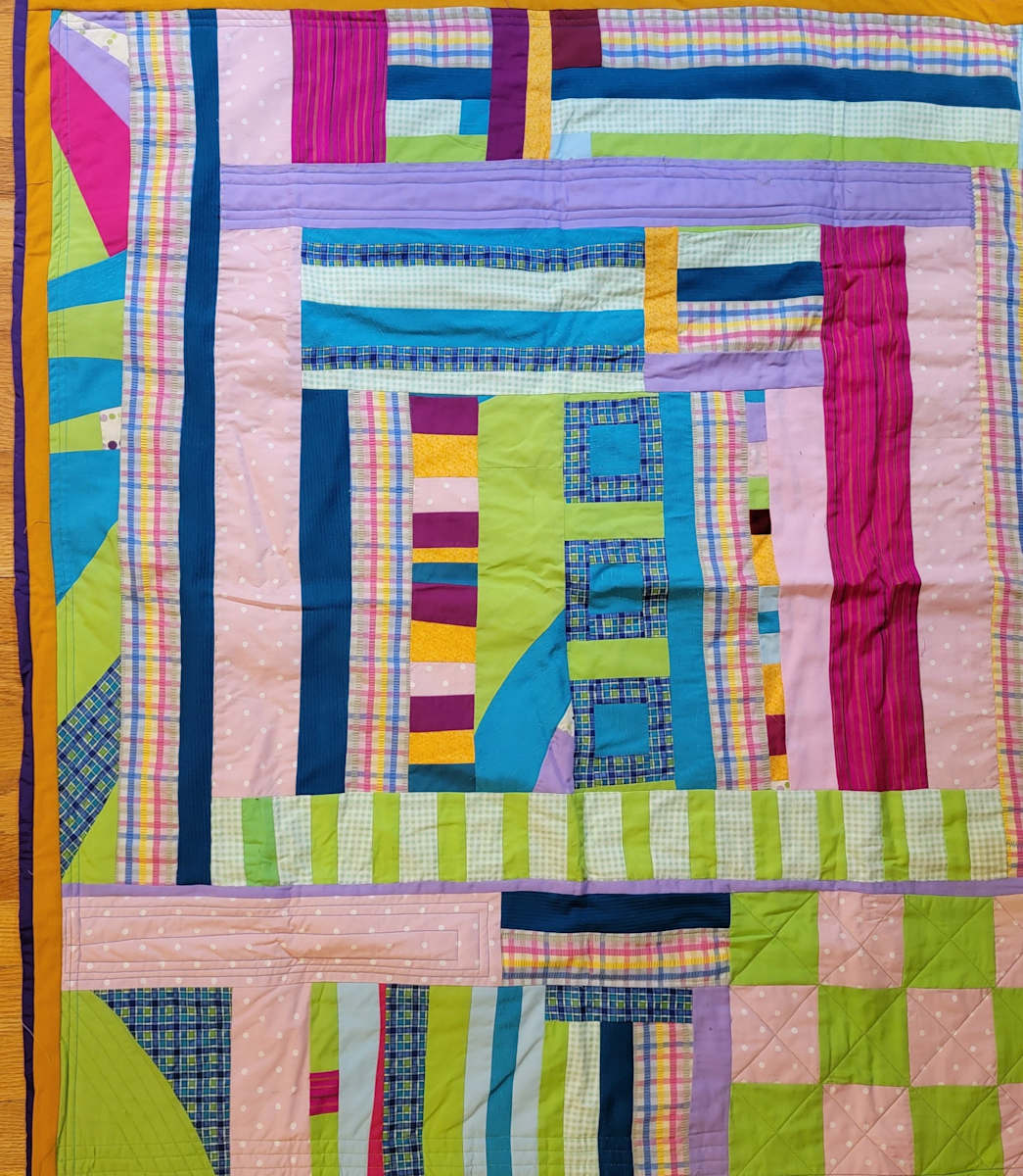 Fabric Collage Pink Polka Dots by Jude Barton, Image 1.