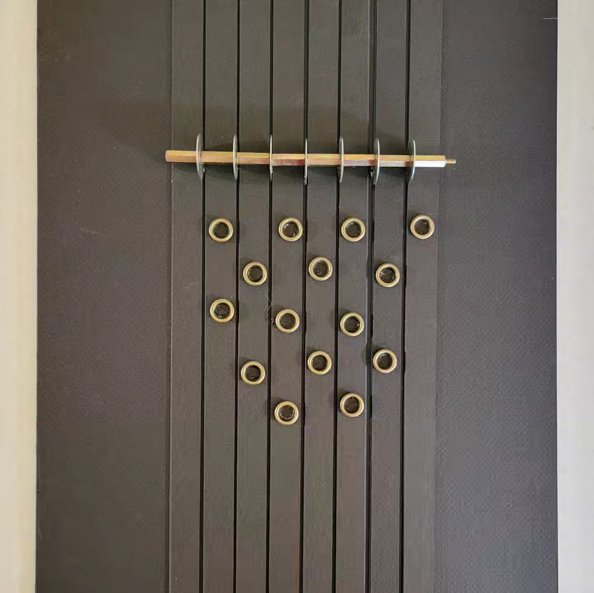 Washers and barrel nuts with eyelets by Jude Barton 