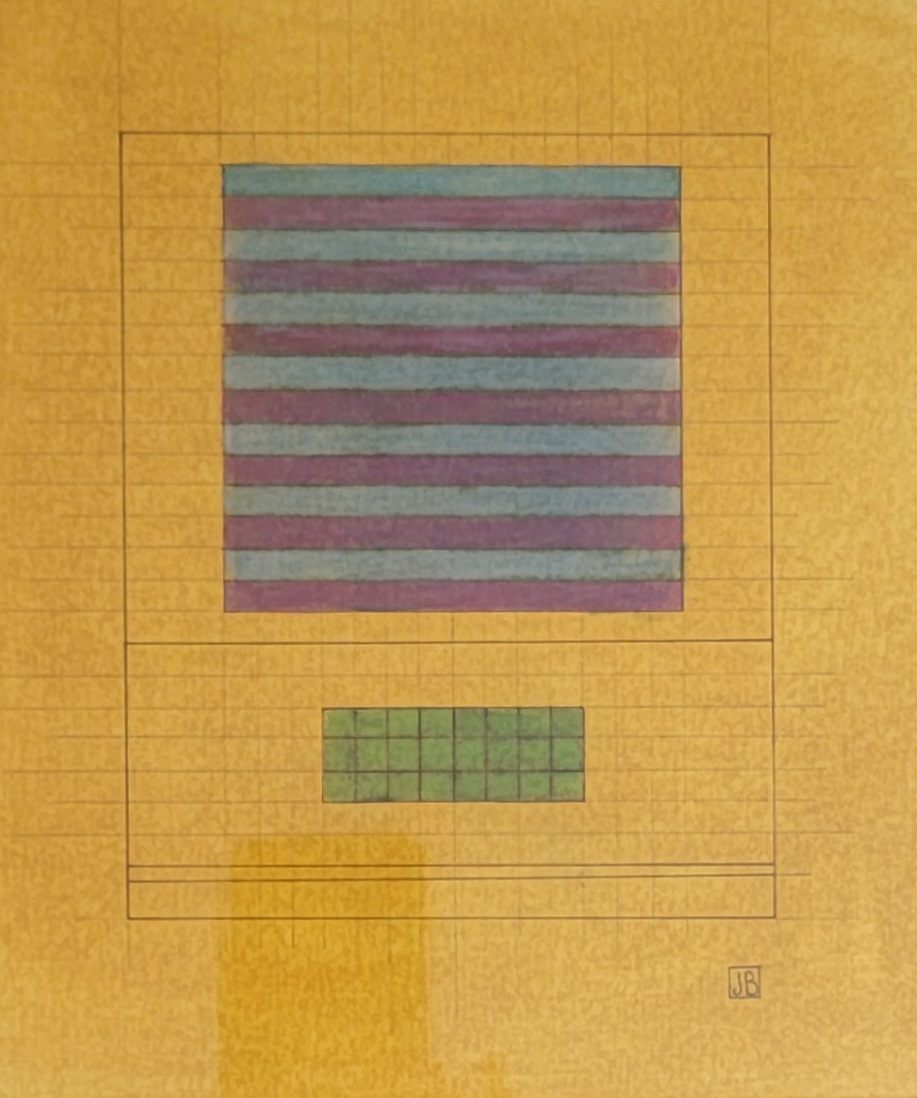 Yellow with Stripes and Grid by Jude Barton, Image 1.