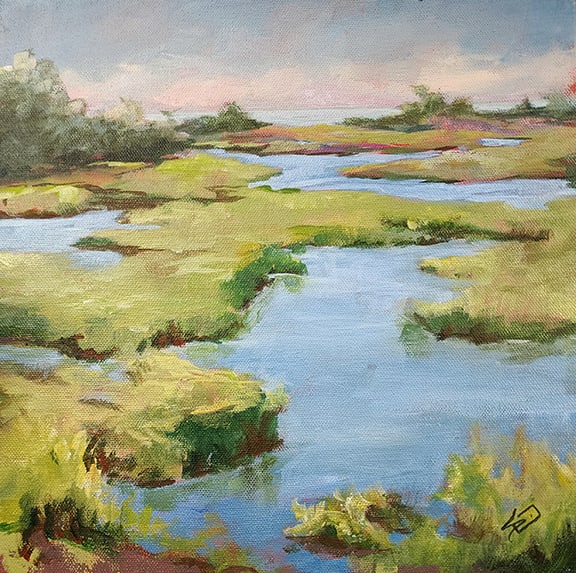 Marsh View by Sue Dion  Image: 12 X 12" Deep Studio Wrapped Canvas with grey painted sides