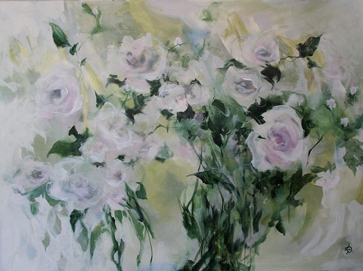White Satin Roses 