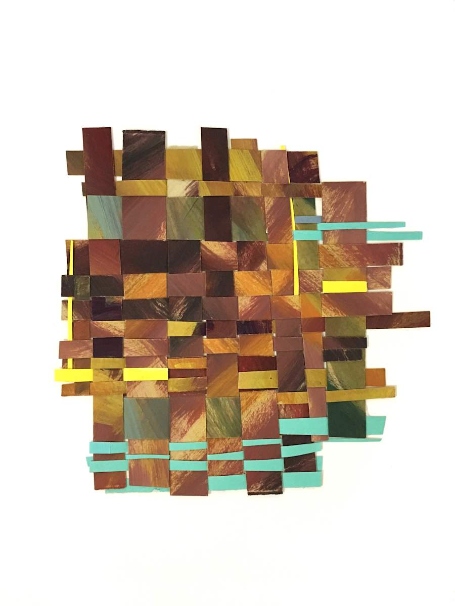 Woven Figure Turquoise Line by Karin Stack, Image 1.
