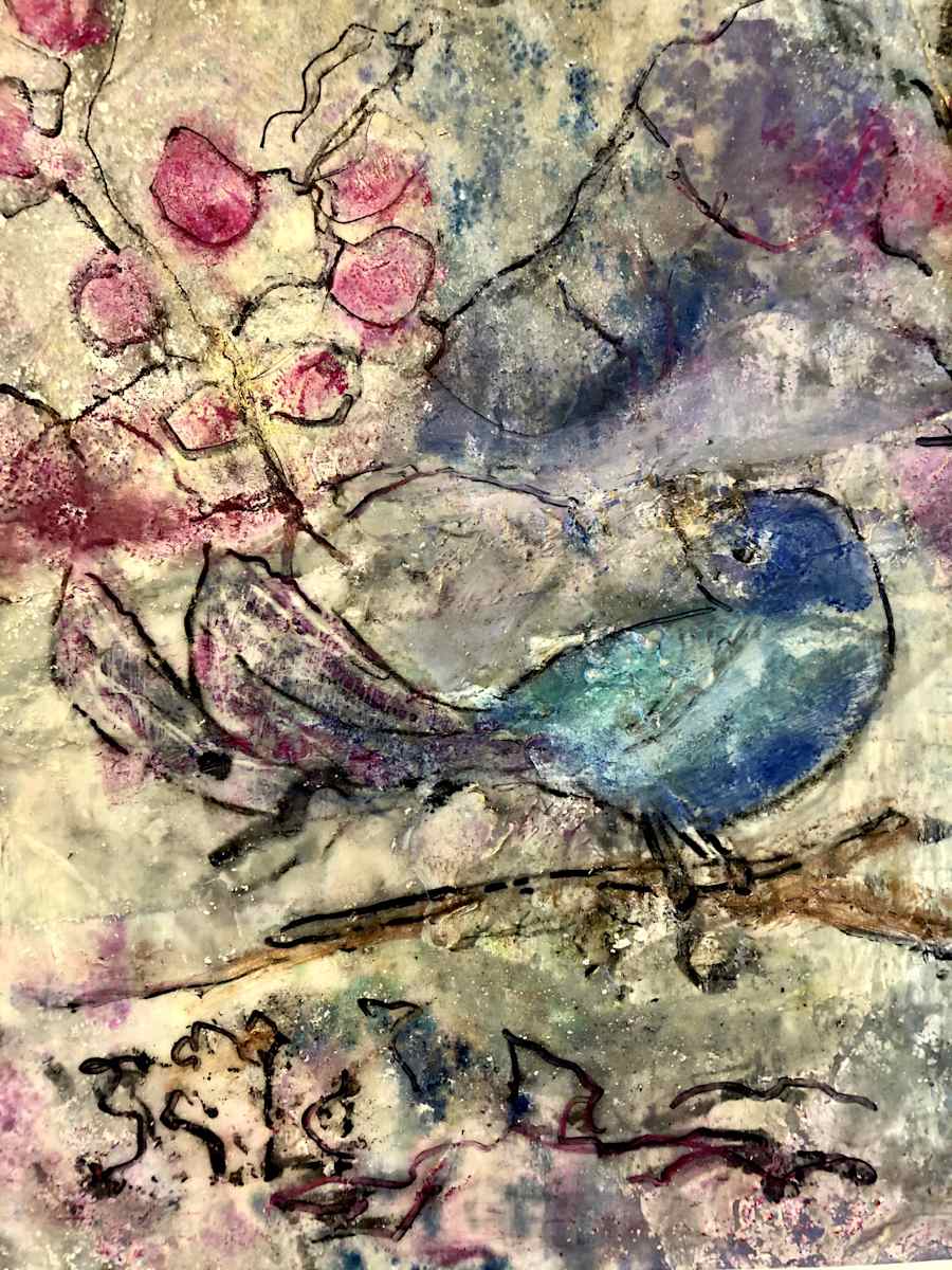 Bird in Snowfall by Catherine  Mansell 