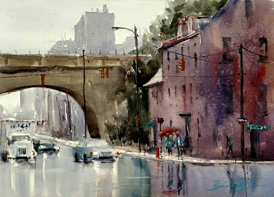 Rain on Front Street by Brienne M Brown 