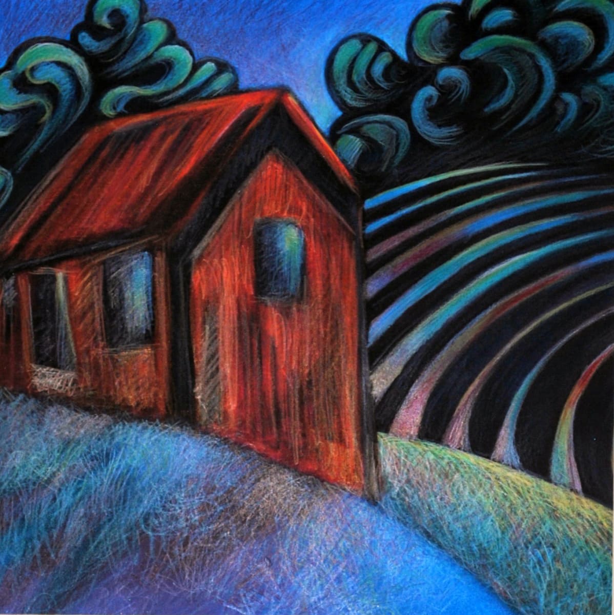 Old Shed on a Summer Night by Nancy Giffey 