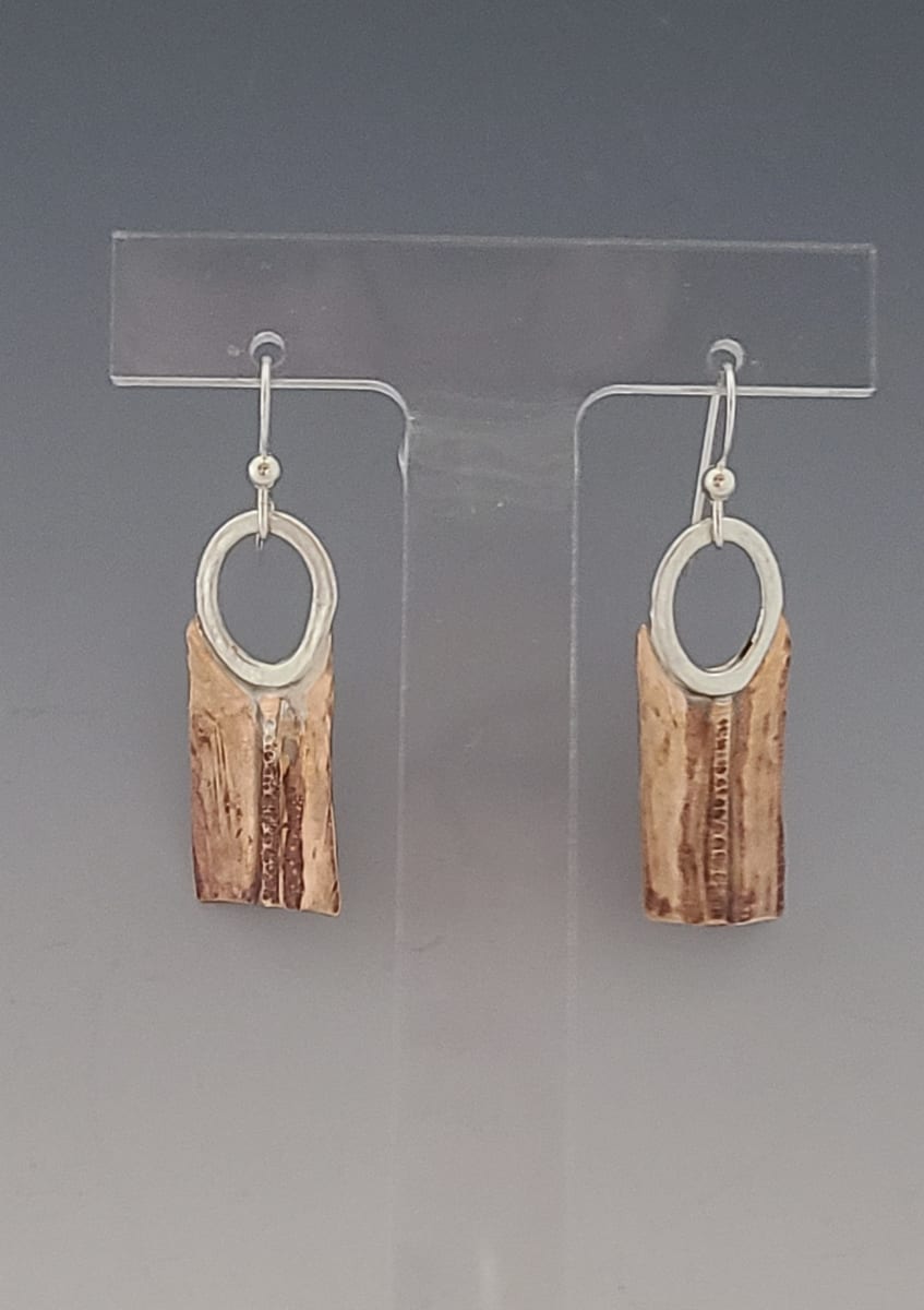 Bronze Fold-Form Earrings by Susan Baez 