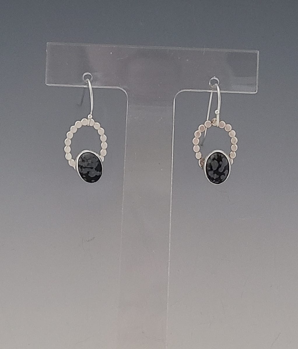 Snowflake Obsidian Earrings by Susan Baez 