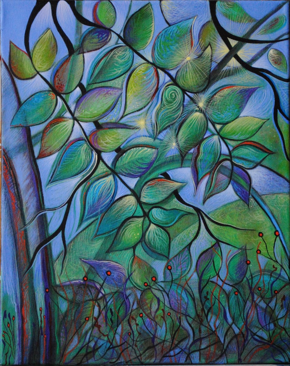 Leaves After Rain (Unframed print) by Nancy Giffey 