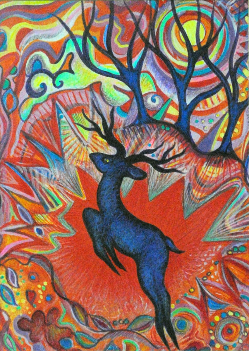 Leaping Deer by Nancy Giffey 