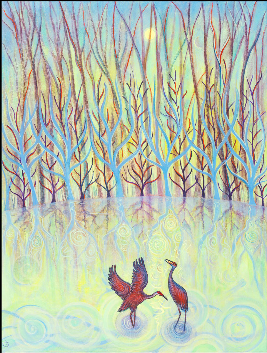 Cranes: Love Song (Unframed print) by Nancy Giffey 