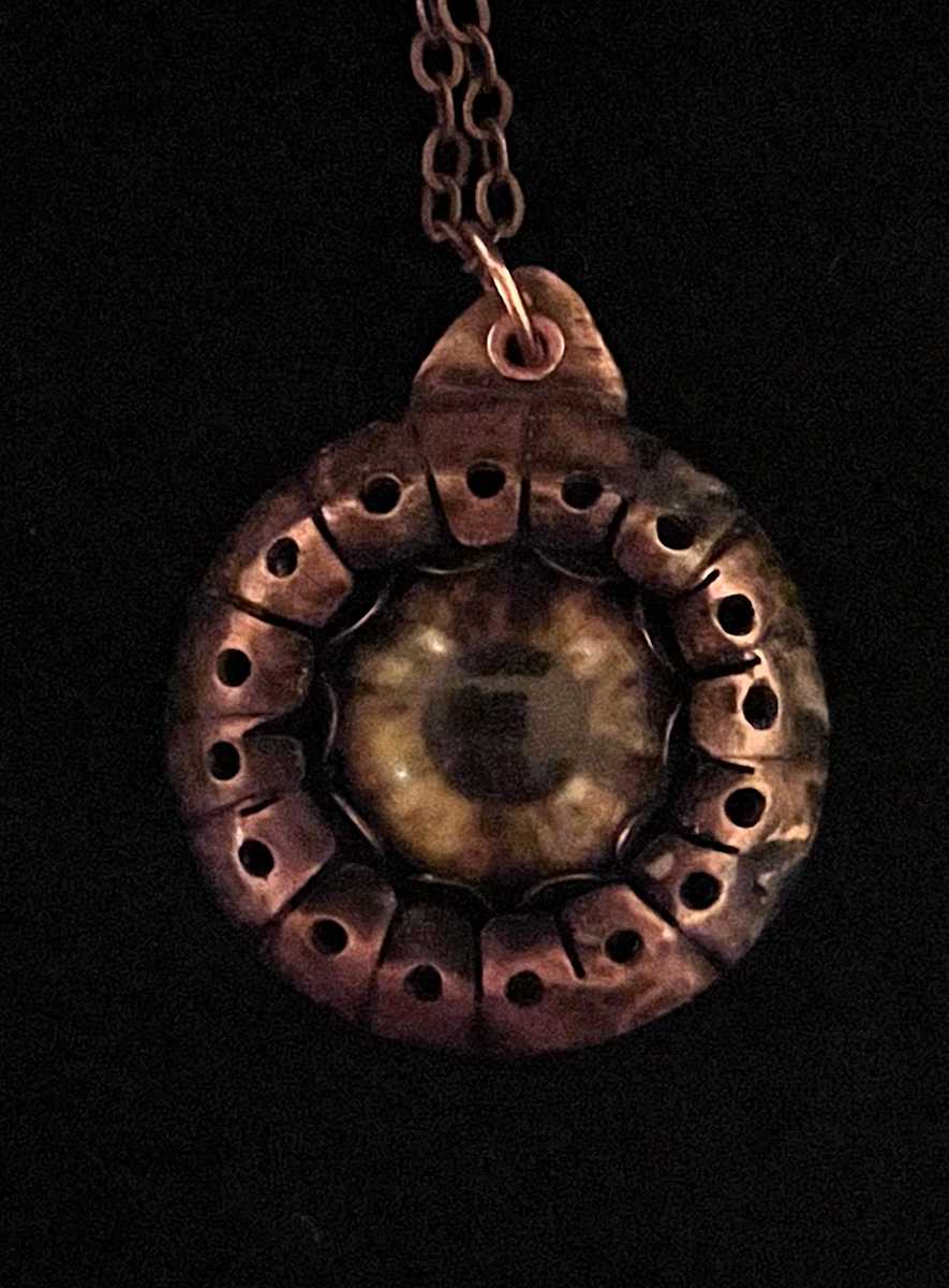 Amber Eye Necklace by Therese Miskulin 
