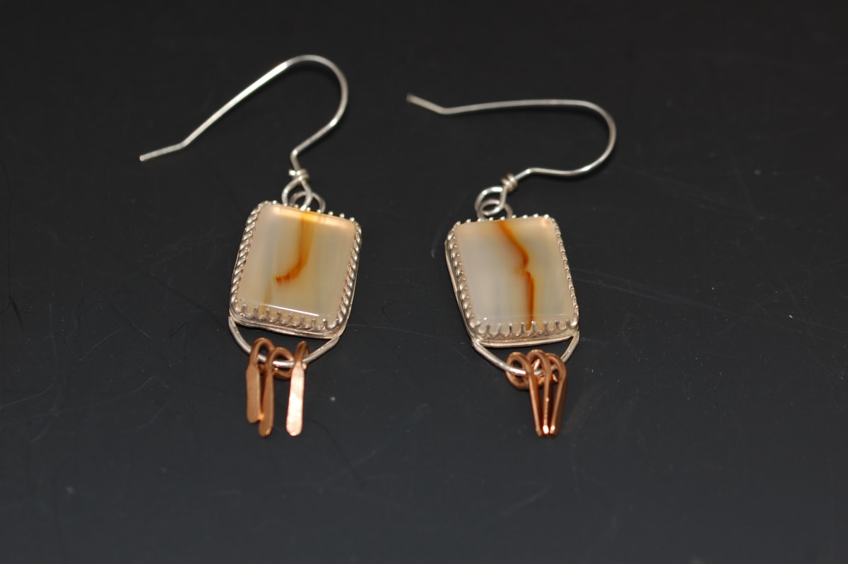 Rectangular Agate Earrings by Susan Baez 