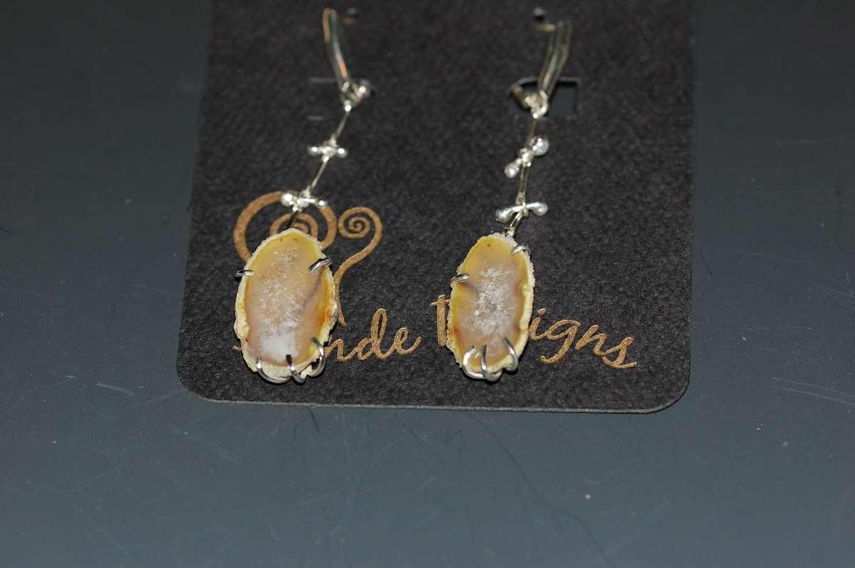 Druzy Drop Earrings by Susan Baez, Image 2.