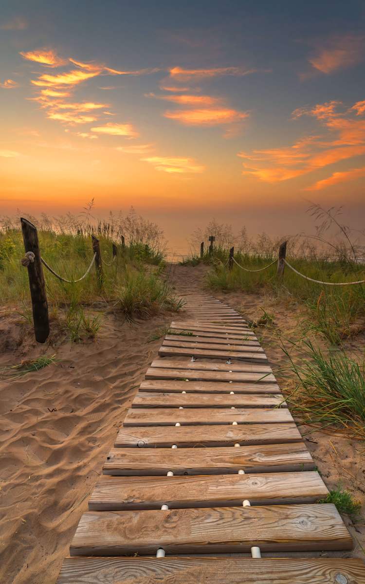 Boardwalk at Kholer Andrae State Park (unframed print) by Mike Murray 