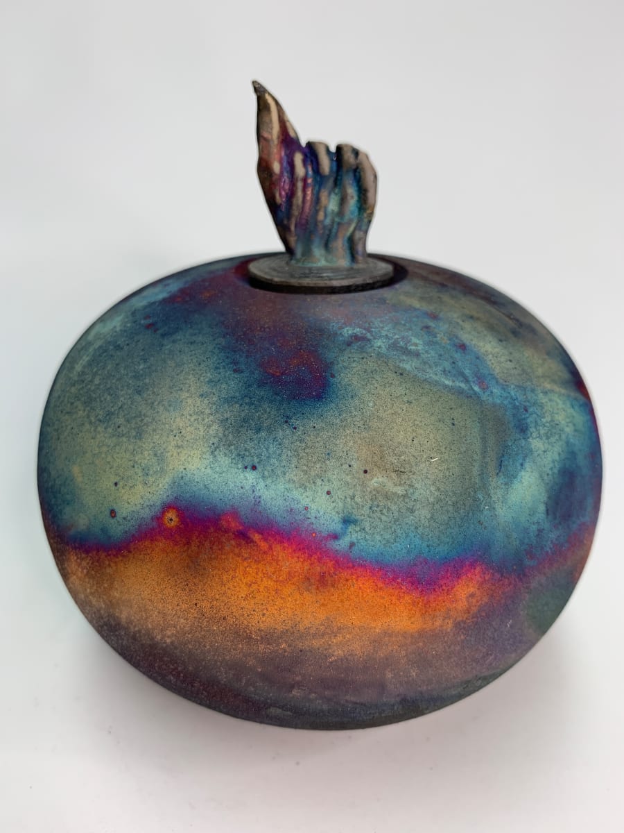 Copper Matte Lidded Vessel by Joe Clark 