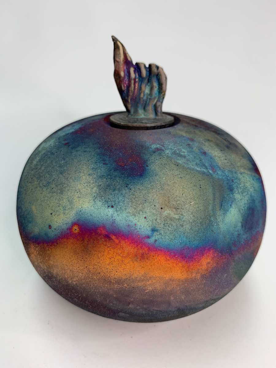 Copper Matte Lidded Vessel by Joe Clark, Image 2.