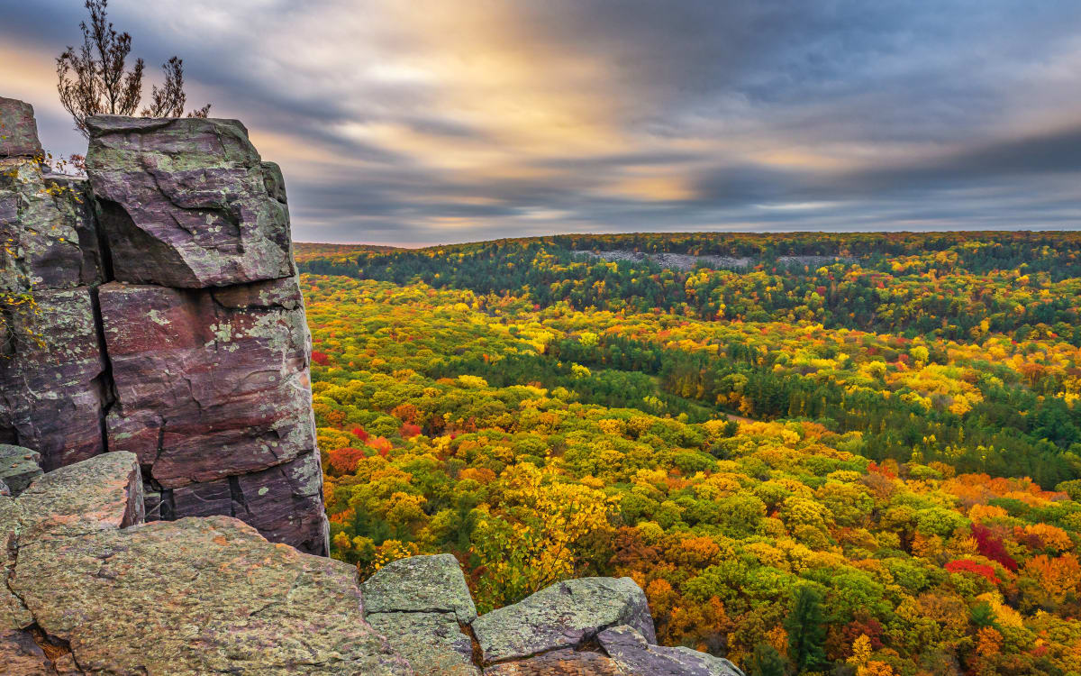 Devil's Lake Overlook in Fall by Mike Murray 