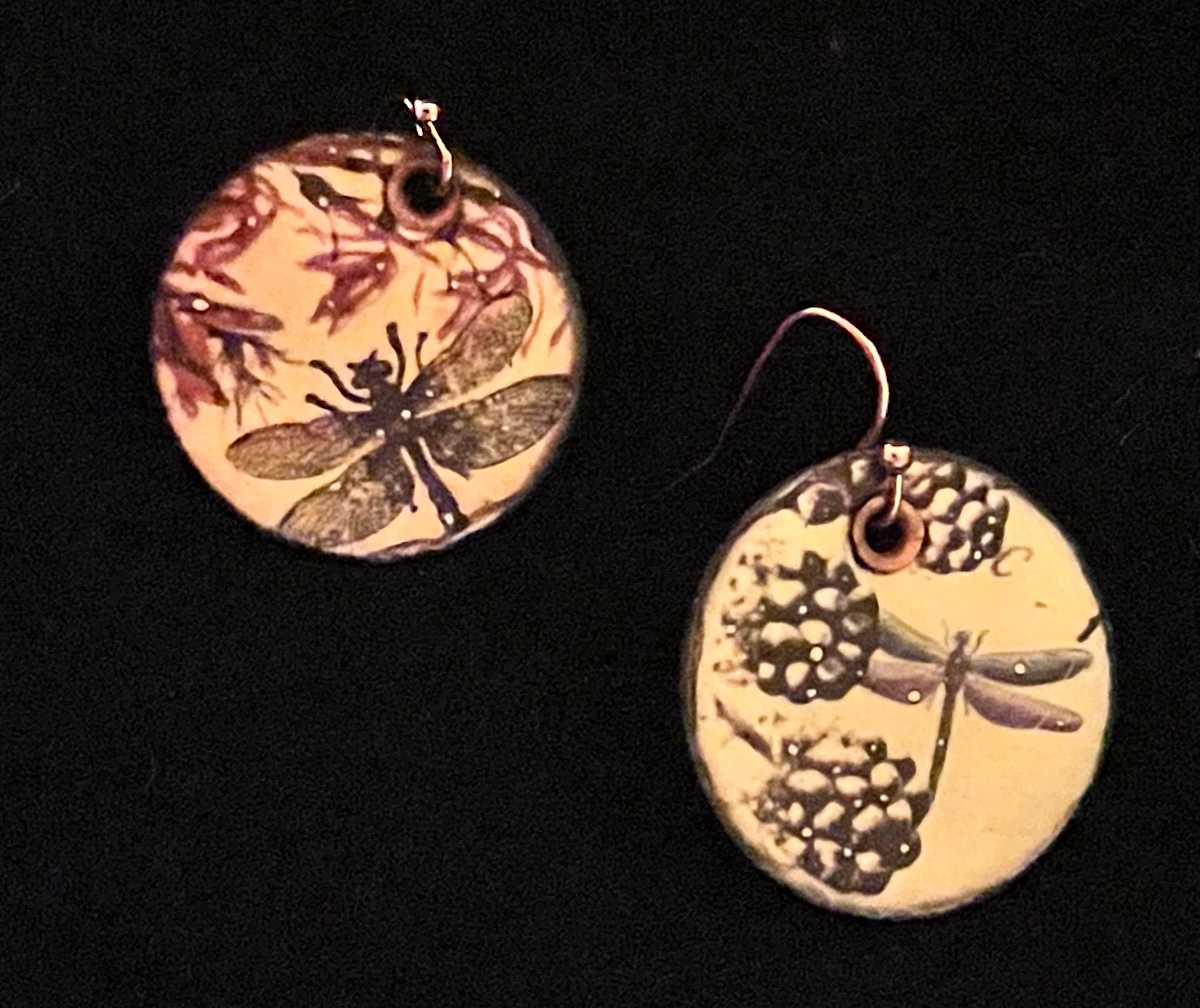 Dragonfly Earrings 2 by Therese Miskulin, Image 2.