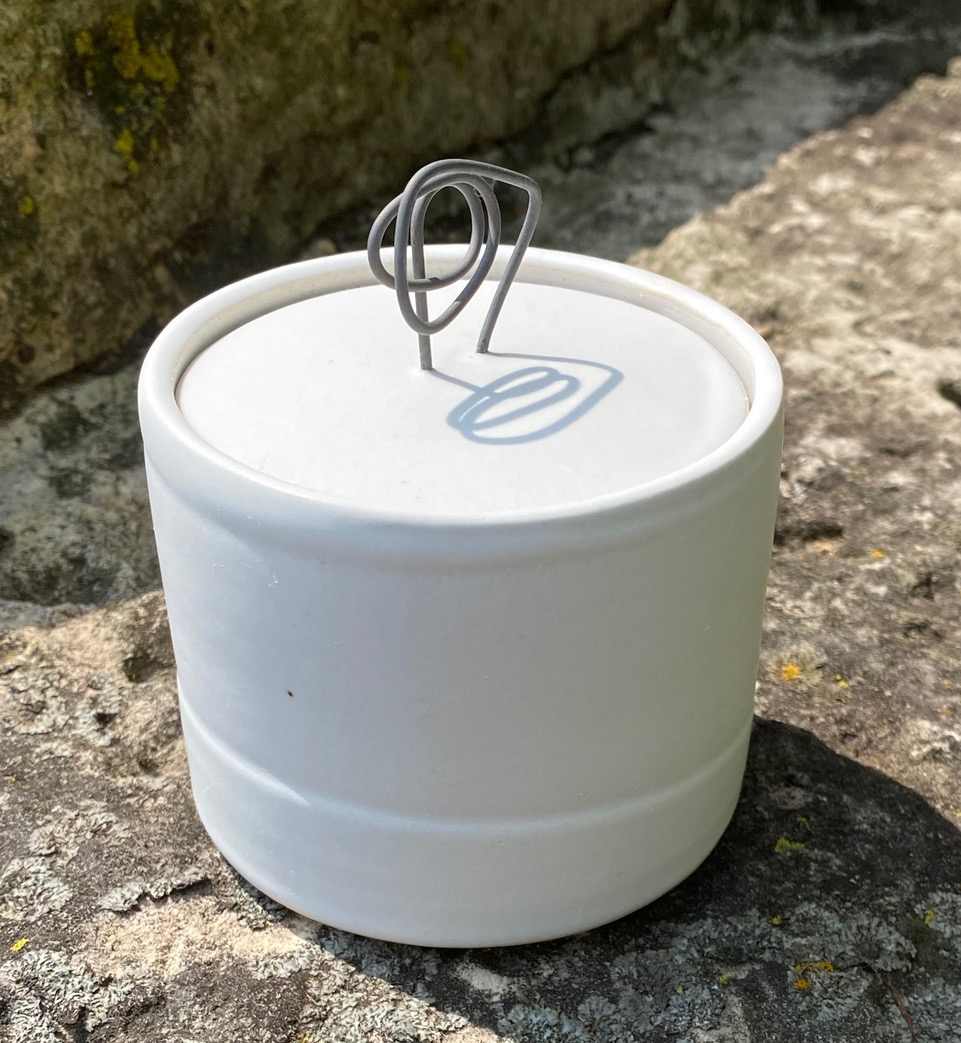 Covered Container with Wire Handle by Carol Naughton, Image 2.