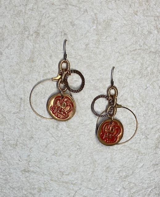 Red Eagle Earrings by Luann Roberts Smith 