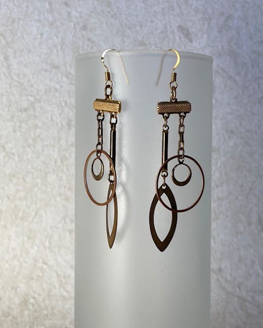 Geometric Chandelier Earrings by Luann Roberts Smith, Image 1.