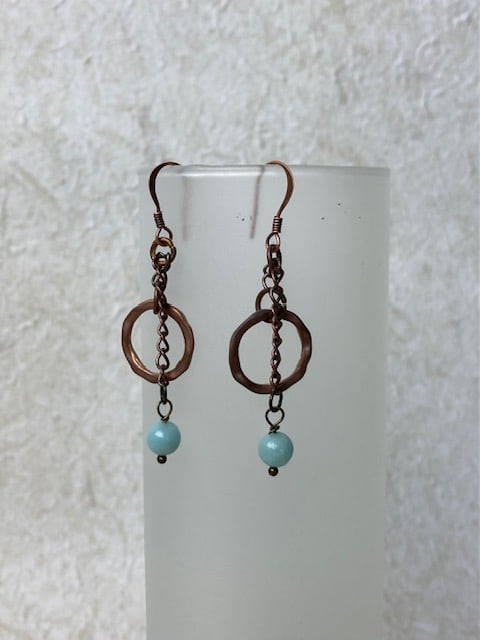 Amazonite Loop Earrings by Luann Roberts Smith 