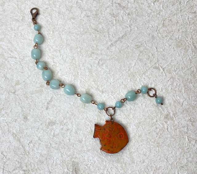 Gold Fish Bracelet by Luann Roberts Smith, Image 1.