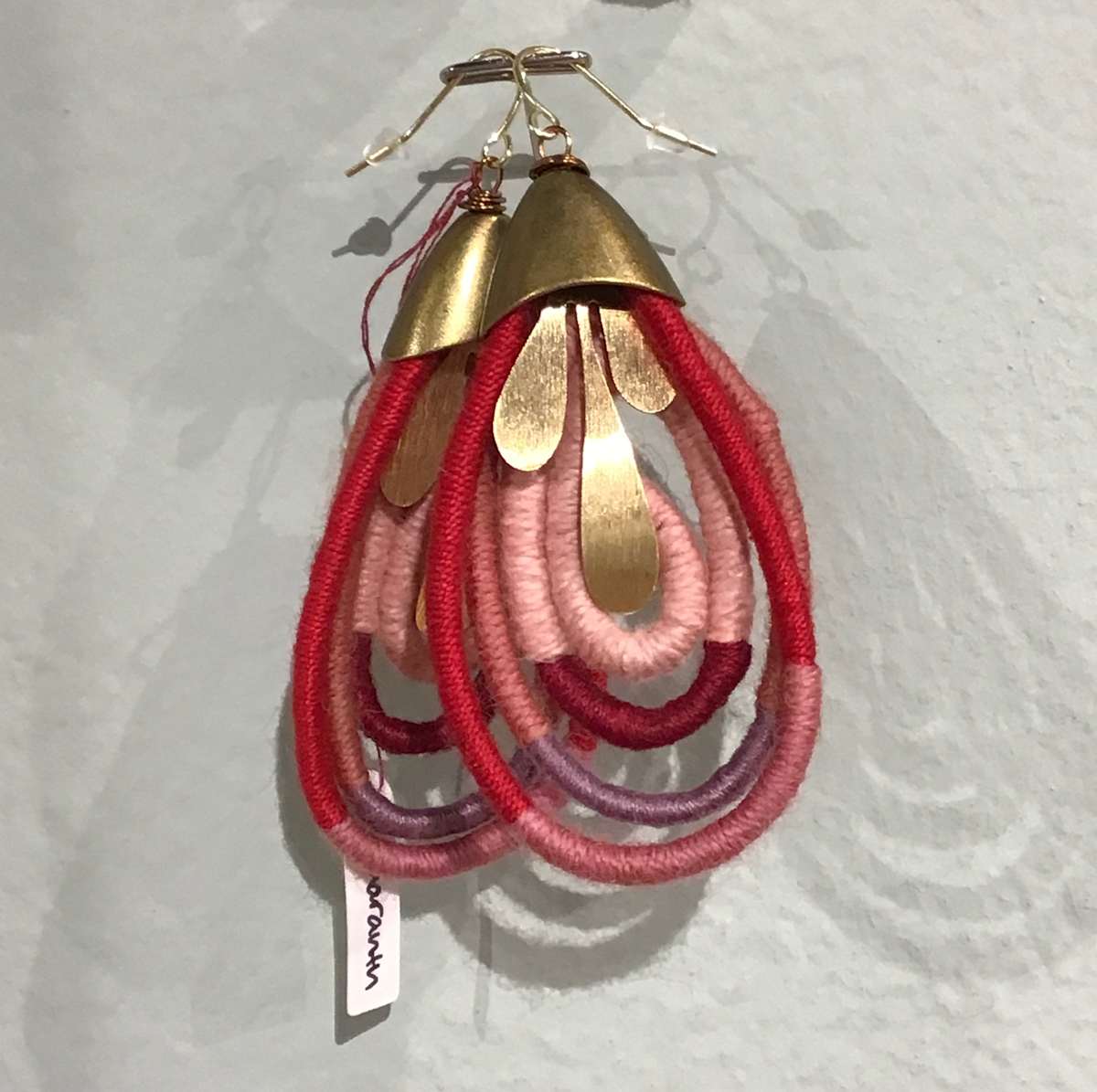 Amaranth Dyed Earrings by Jennifer Triolo, Image 1.