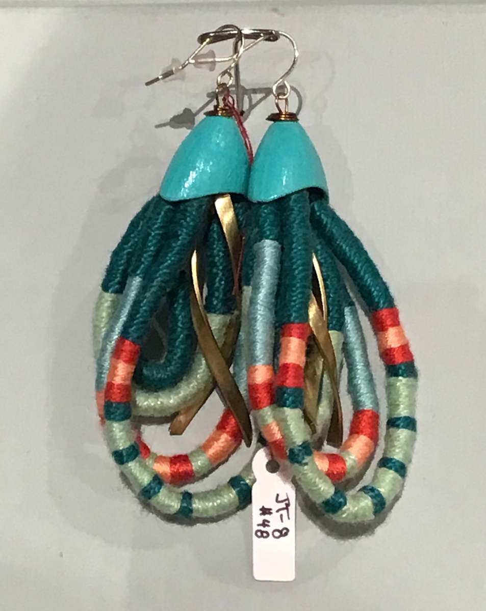 Indigo, Onion Dyed Earrings by Jennifer Triolo, Image 1.
