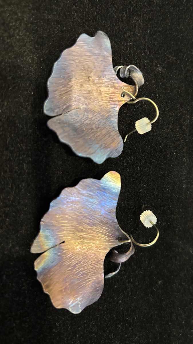 Ginko Leaf Earrings by Judi Werner, Image 1.