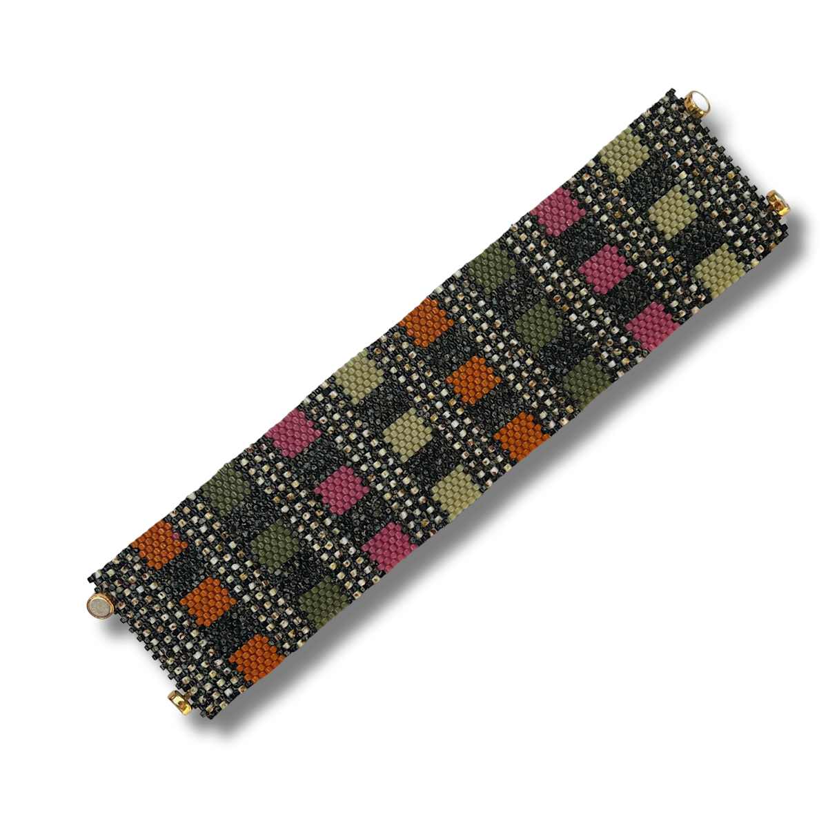 Modernist Tradition Bracelet-Plum, Olive, Orange by Diana Ferguson 